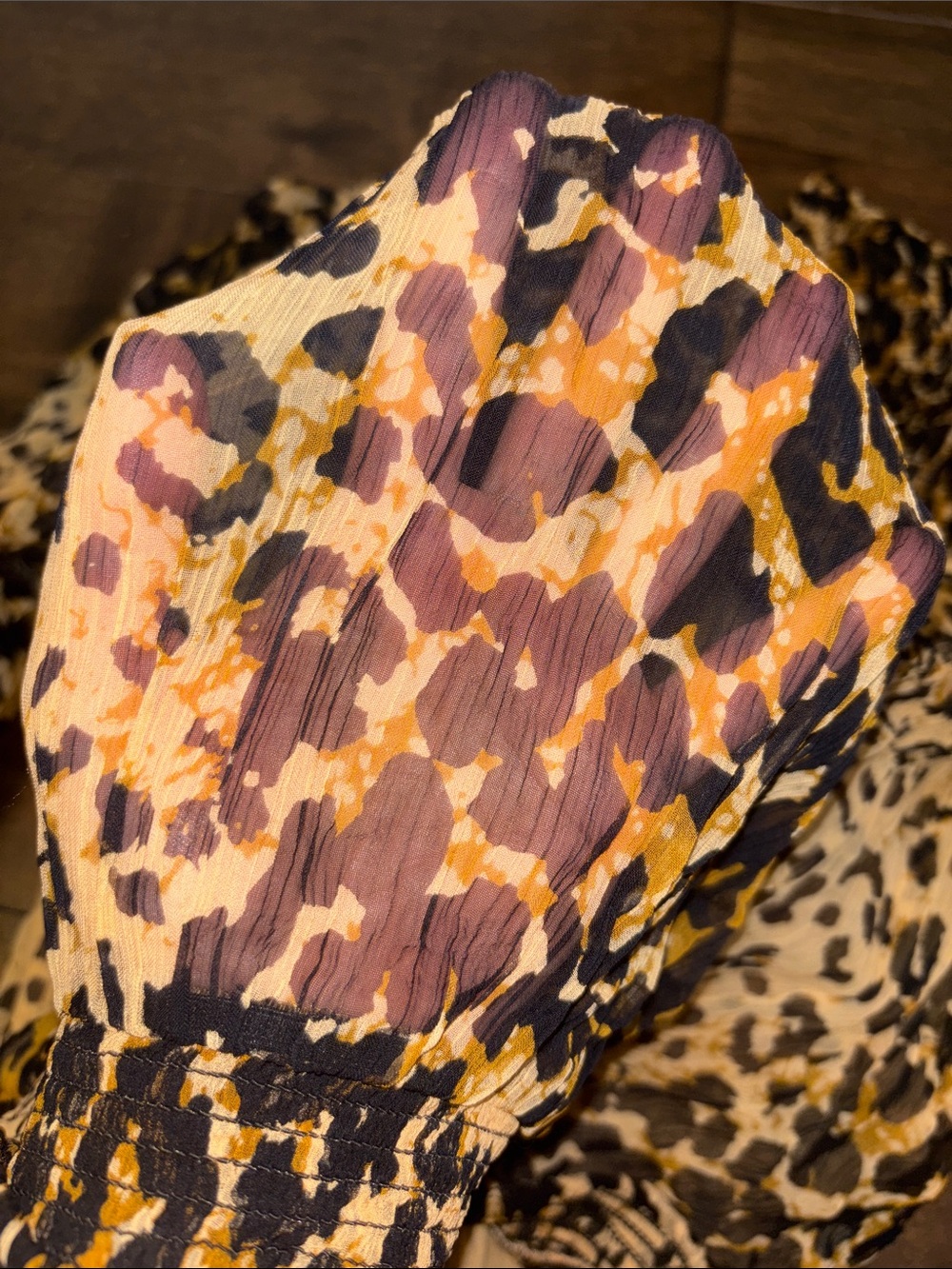 Free People Roma Leopard Animal Print Ruffle Blouse - Picture 12 of 15
